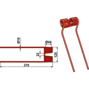 Rivefjeder til Claas 370mm 10mm