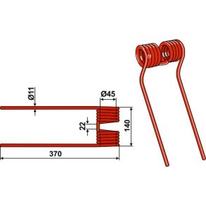 Rivefjeder til Claas 370mm 11mm