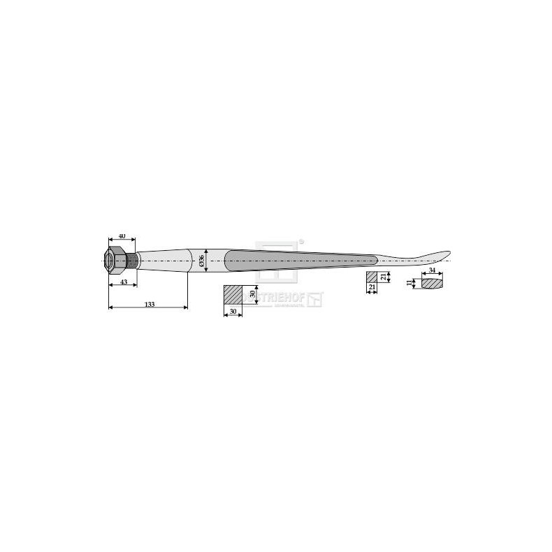 Lsser tand ske formet 1250 M22 36