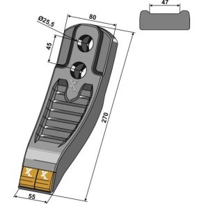 Stubharvespids Tungsten 55-80mm til Pttinger Synkro/Terria