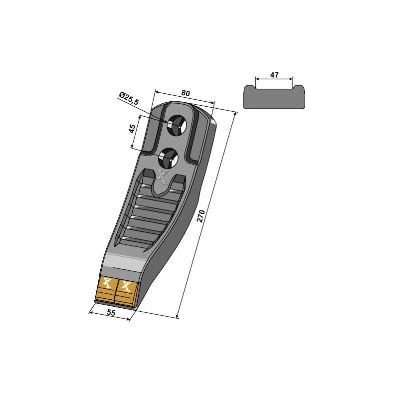 Stubharvespids Tungsten 55-80mm til Pttinger Synkro/Terria