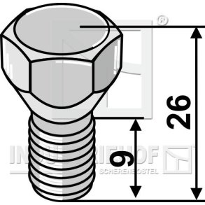 Bolt M12x1,25x26mm til Vderstad Disc