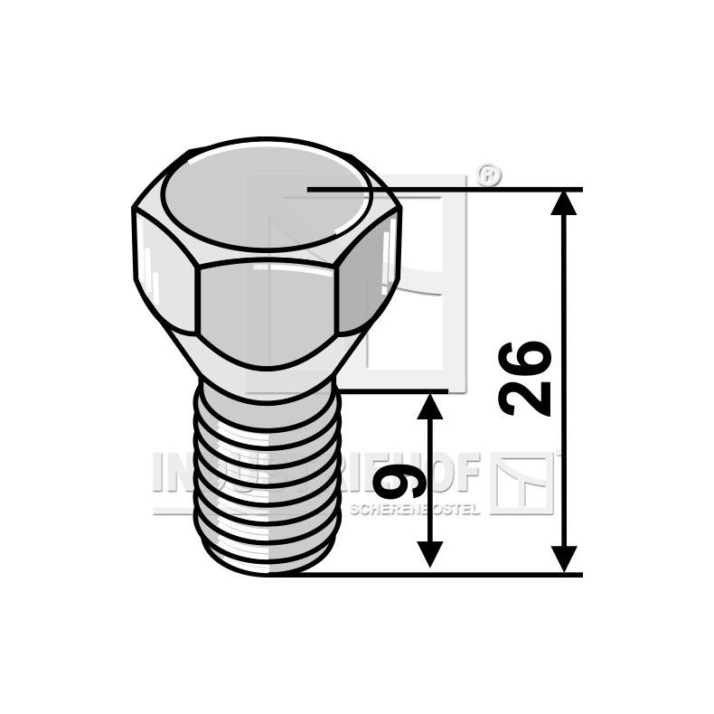 Bolt M12x1,25x26mm til Vderstad Disc