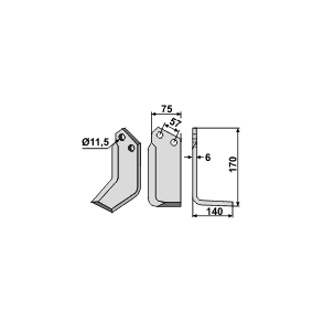Frserkniv til Howard Model P GEM, Venstre.