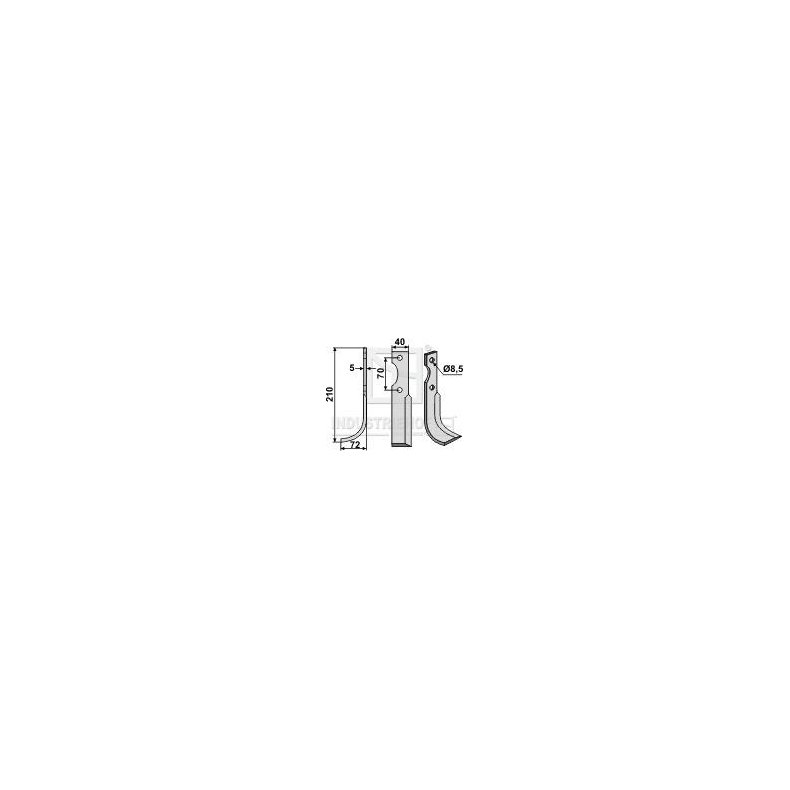 Frserkniv venstre til Adriatica 8,5 40x210mm
