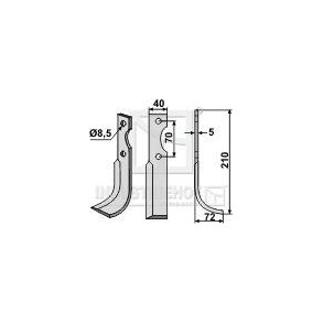 Frserkniv hjre til Adriatica 8,5 40-210mm