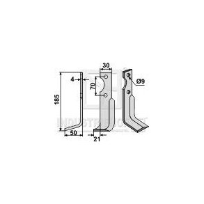 Frserkniv venstre til Agria 4x30x185mm 9
