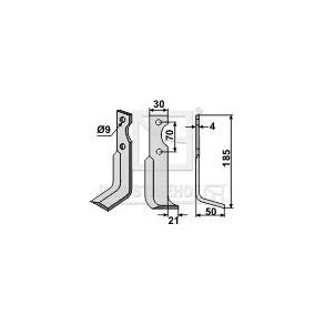 Frserkniv hjre til Agria 4x30x185mm 9