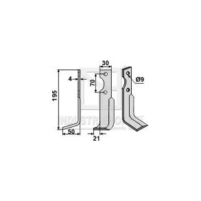 Frserkniv venstre til Agria 4x30x195mm 9