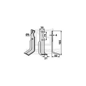 Frserkniv hjre til Agria 4x30x165mm 9