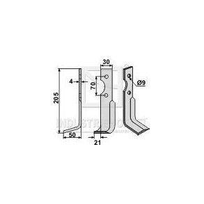 Frserkniv venstre til Agria 4x30x205mm 9