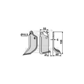 Frserkniv hjre til Agria 5x55x155mm 10,5