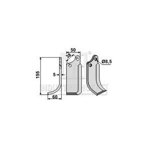 Frserkniv venstre til Agria 5x50x155mm 8,5