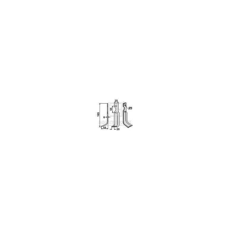 Frserkniv venstre til Agria 6x25x165mm 9
