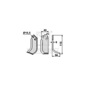 Frserkniv hjre 10,5 40x115mm til BCS