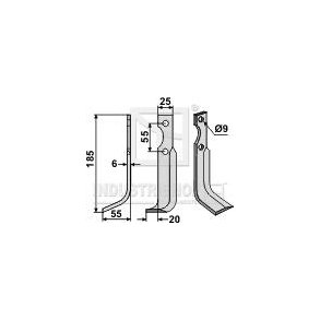 Frserkniv venstre 9mm til BCS 55mm
