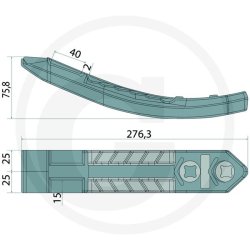 Stubspids m/tungsten - 50mm til Kuhn Cultimer m.fl.