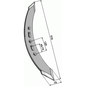 Drejet stubbeskr H. 75x10mm