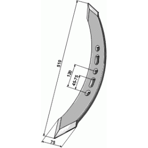 Drejet stubbeskr V. 75x10mm