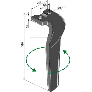 Rotortand venstre til Kuhn HR1000