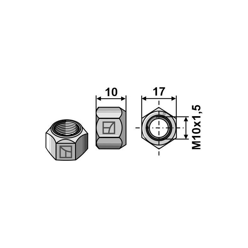 Lsemtrik M10x1,5 kvalitet 10.9 