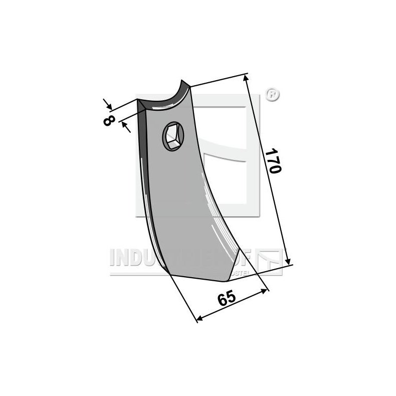 Stubspids til Marsk Stig 170x65x8mm ex.bolt