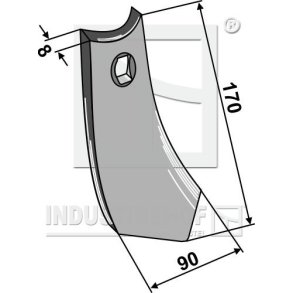 Stubspids til Marsk Stig 170x90x8mm ex. bolt
