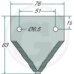 Knivblad overriflet til John Deere (JD)