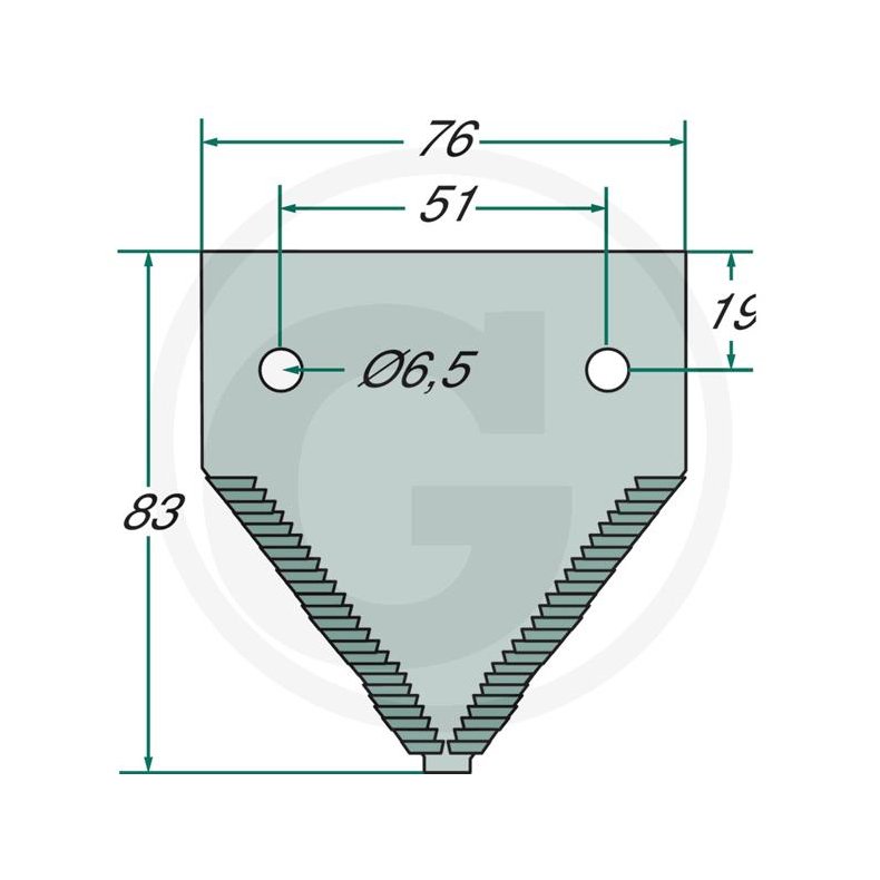 Knivblad overriflet til John Deere (JD)