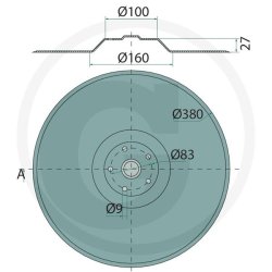 Skiveskr 380mm til Pttinger