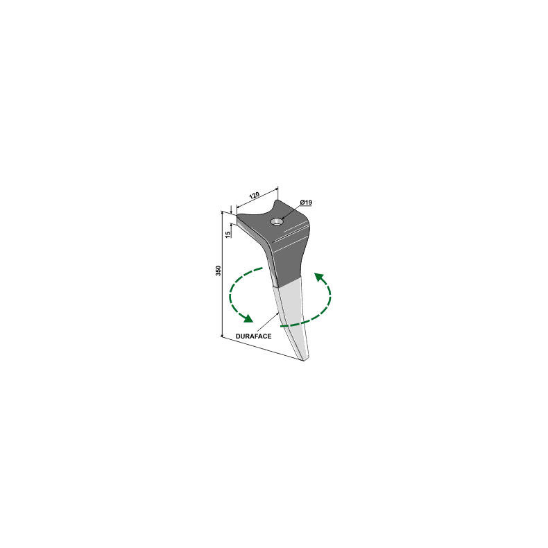 Rotortand H. T/Amazone KG belagt (Med 1 boltehul)