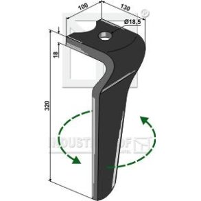 Rotortand Quick Fit V. til Kverneland NGS - 18mm