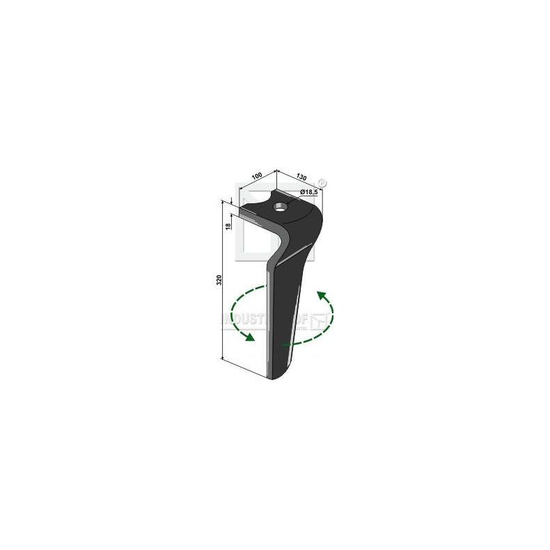 Rotortand Quick Fit V. til Kverneland NGS - 18mm