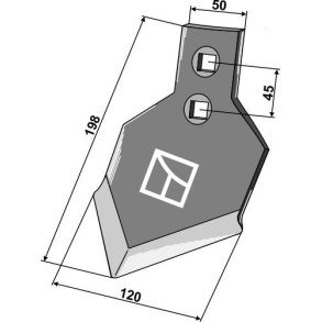 Grubberspids 198x120x8 mm til Triodan