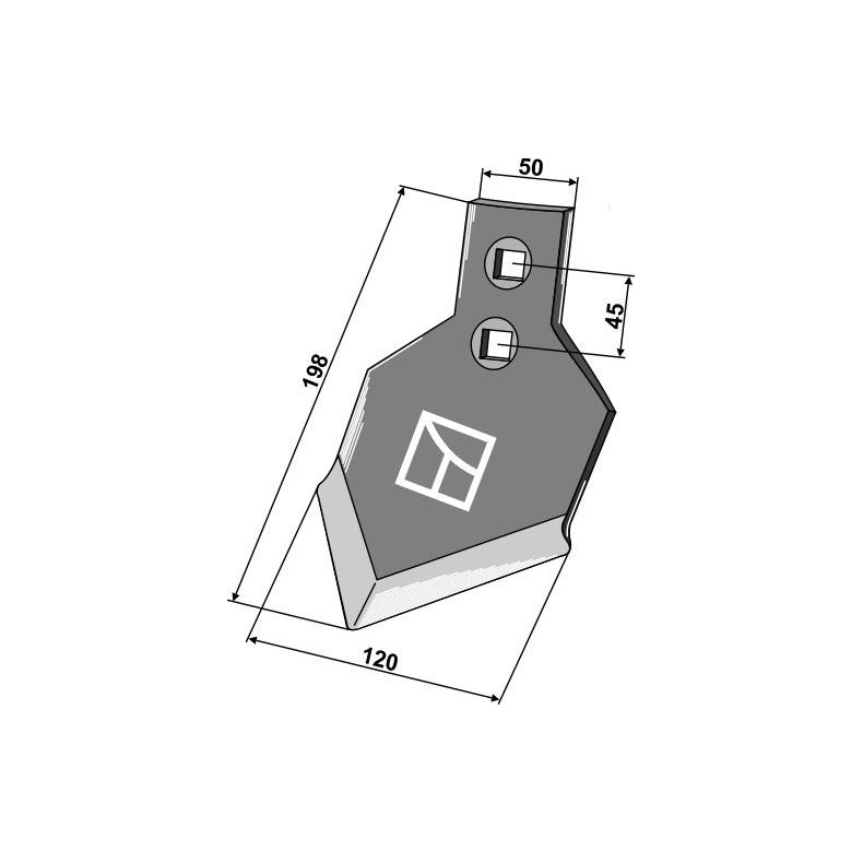 Grubberspids 198x120x8 mm til Triodan