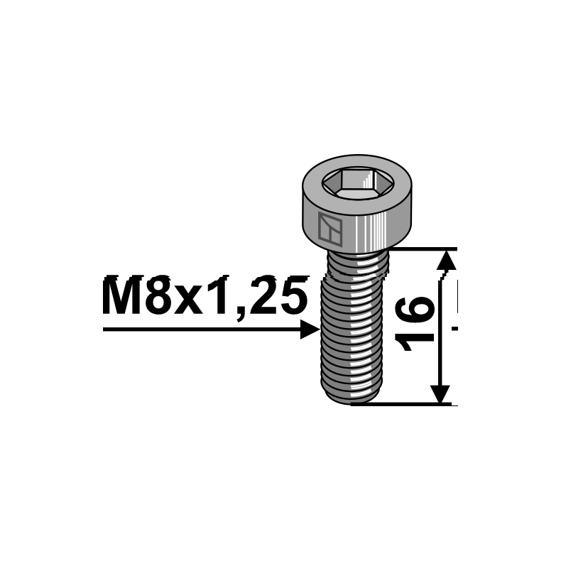 Umbracobolt M8x1,25x16mm (8.8)