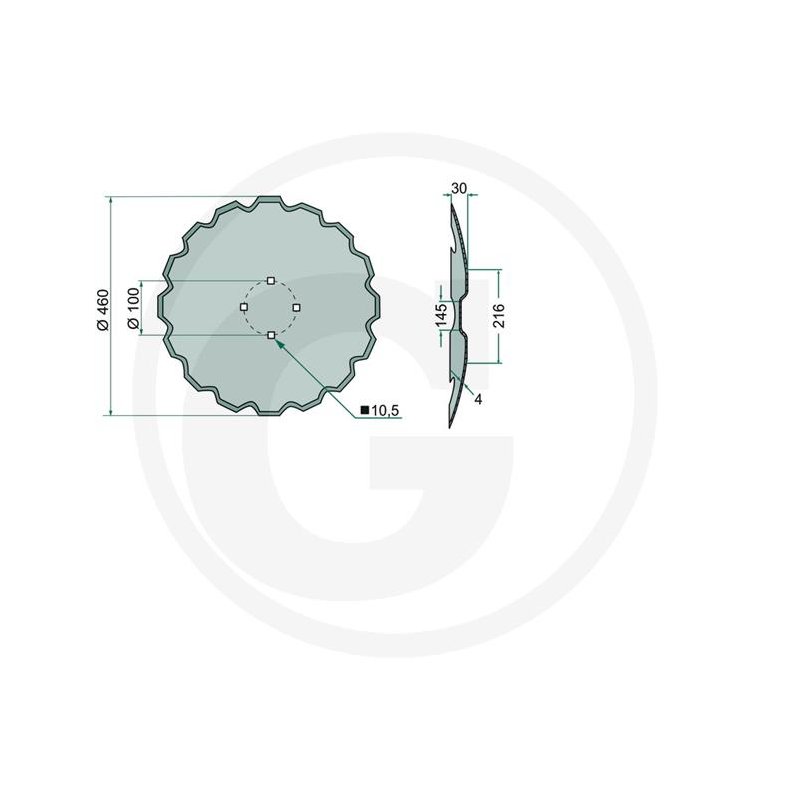 Tallerken 460x4mm til Unia